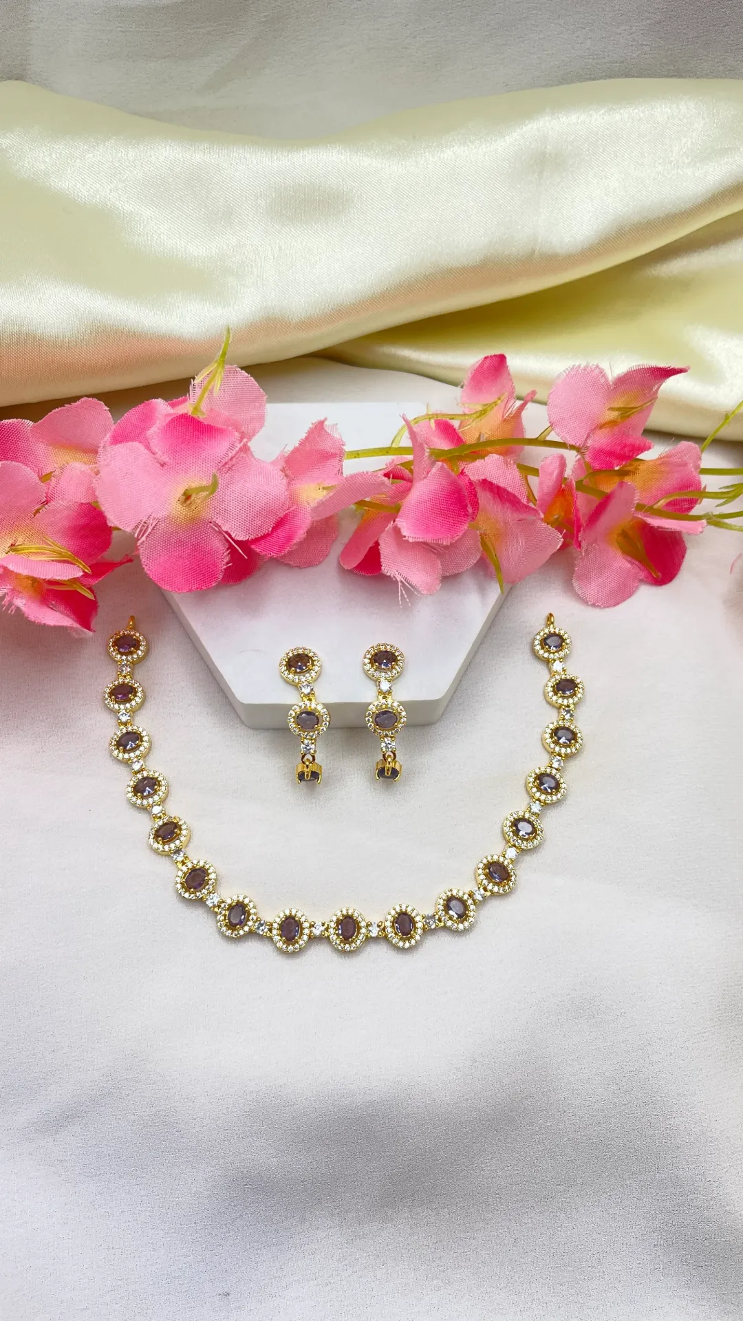 Blue Stone AD Necklace -N367