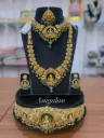Grand Green Beads Lakshmi Set