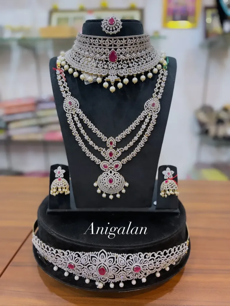 [ADBS006] Beautiful AD White Stone Haram With Choker Set -  ADBS006