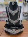 Anigalan Pushpa AD Zircon & Crimson Ruby Bridal Set -  ADBS023