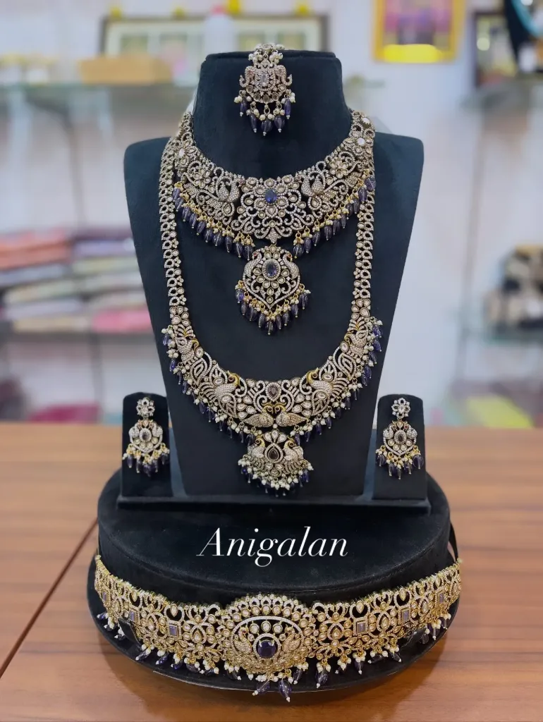 [ADBS028] Grand Ruby Blue Heritage Jewellery Set -  ADBS028