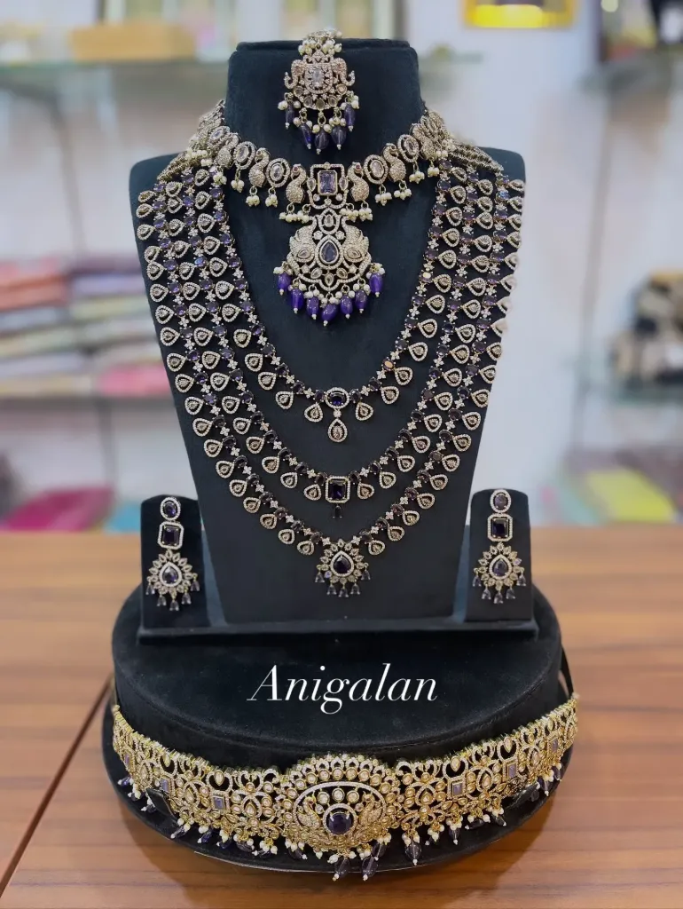 [ADBS031] Anigalan Ruby-Beads AD Stone Bridal Combo Set-  ADBS031