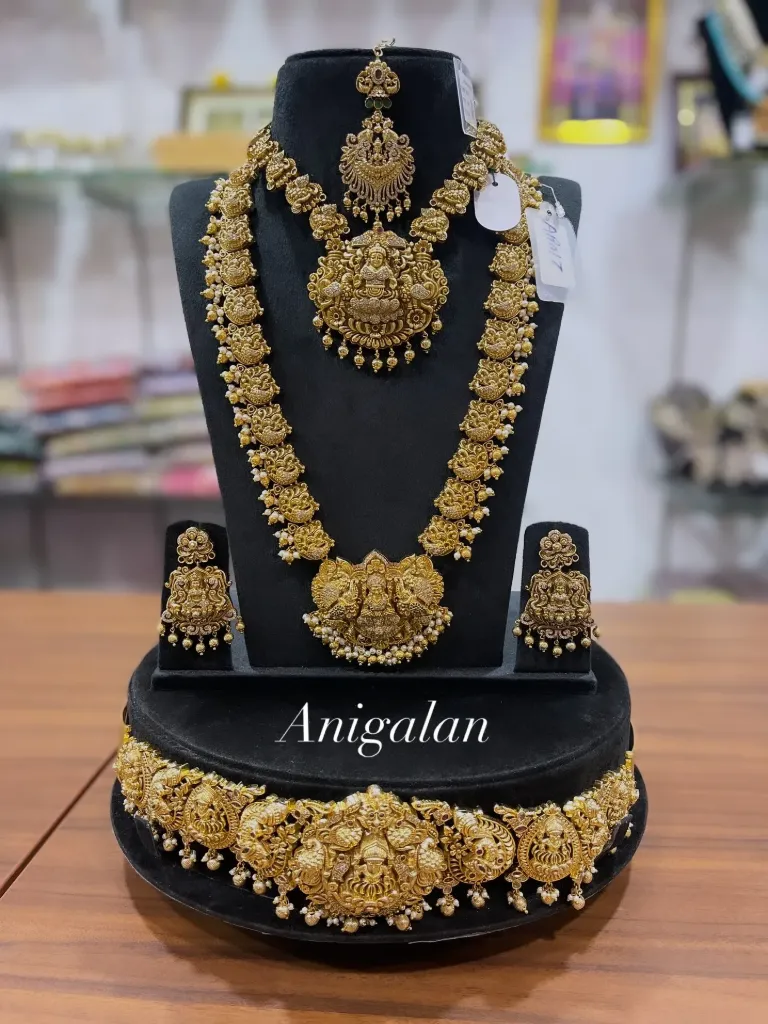[BD Antique 11] Royal Temple Lakshmi Bridal Jewellery Set