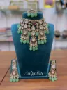 Green Beads Bridal Choker Set-CHK007