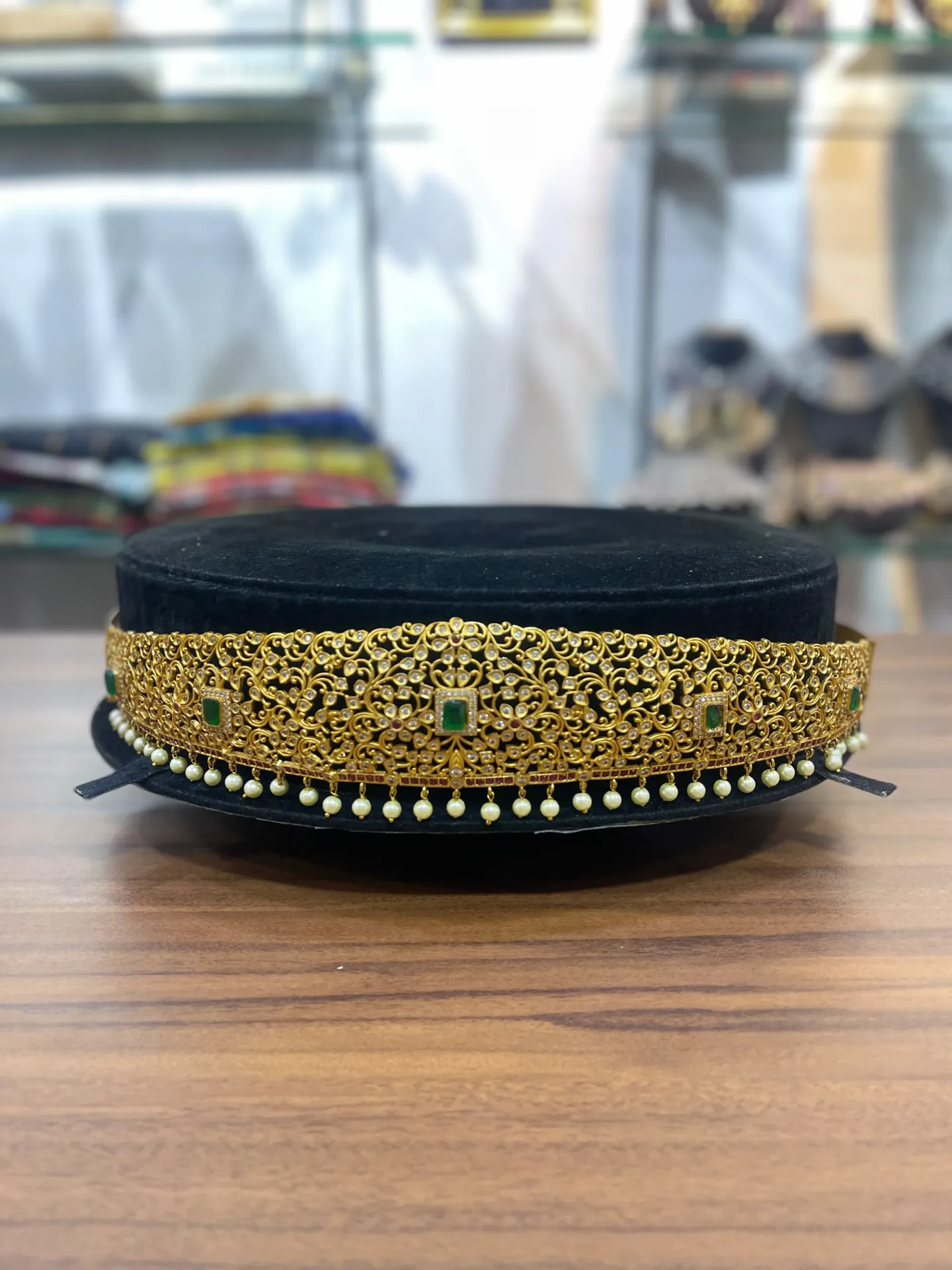 Gold Plated Green Stone Hipbelt-HB026