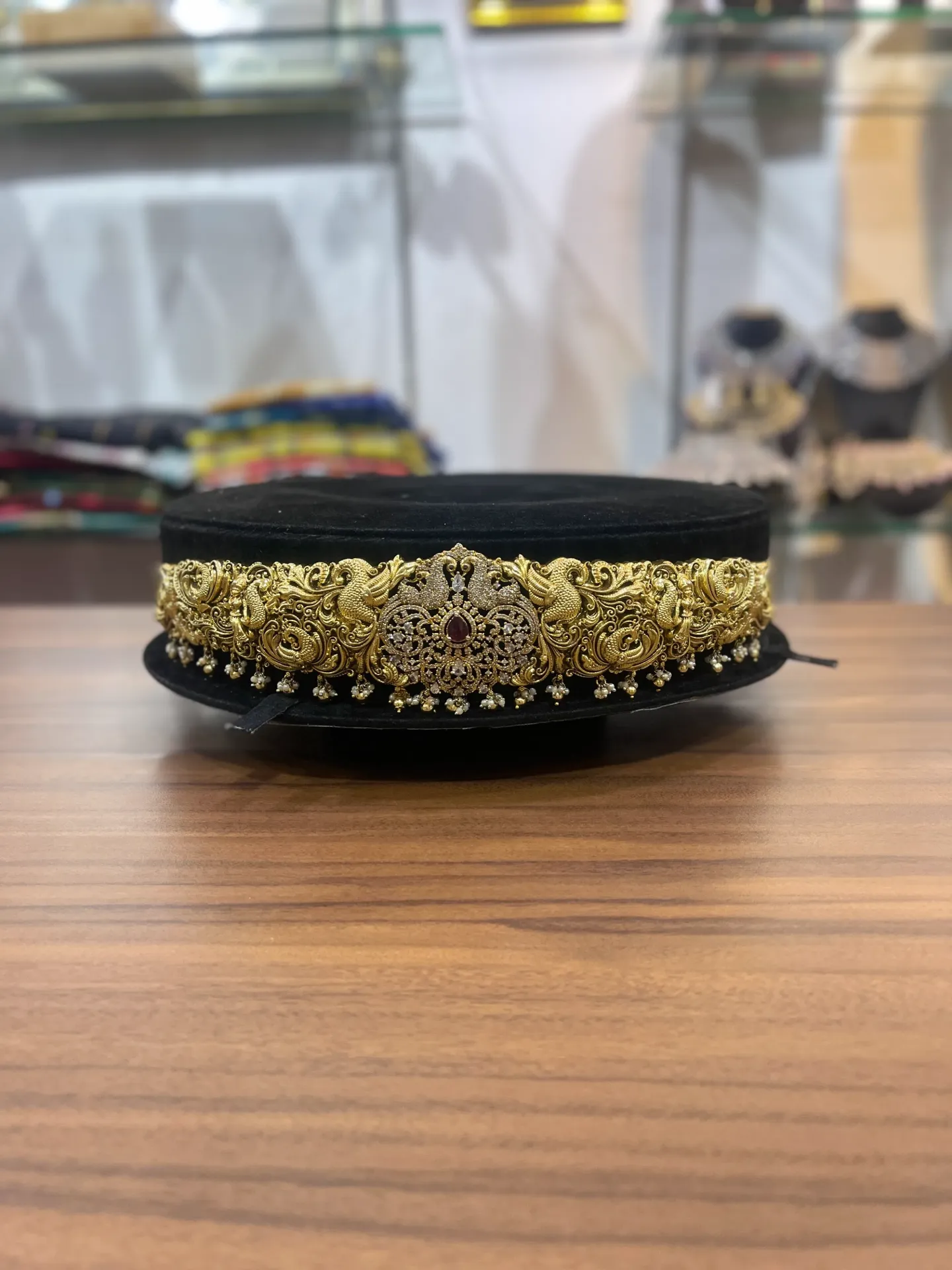 AD Stone Floral And Peacock Hipbelt-HB046