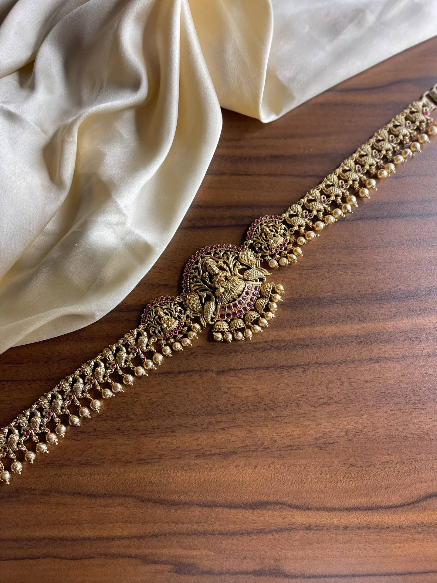 Peacock And Lakshmi Design Hipchain-HB057