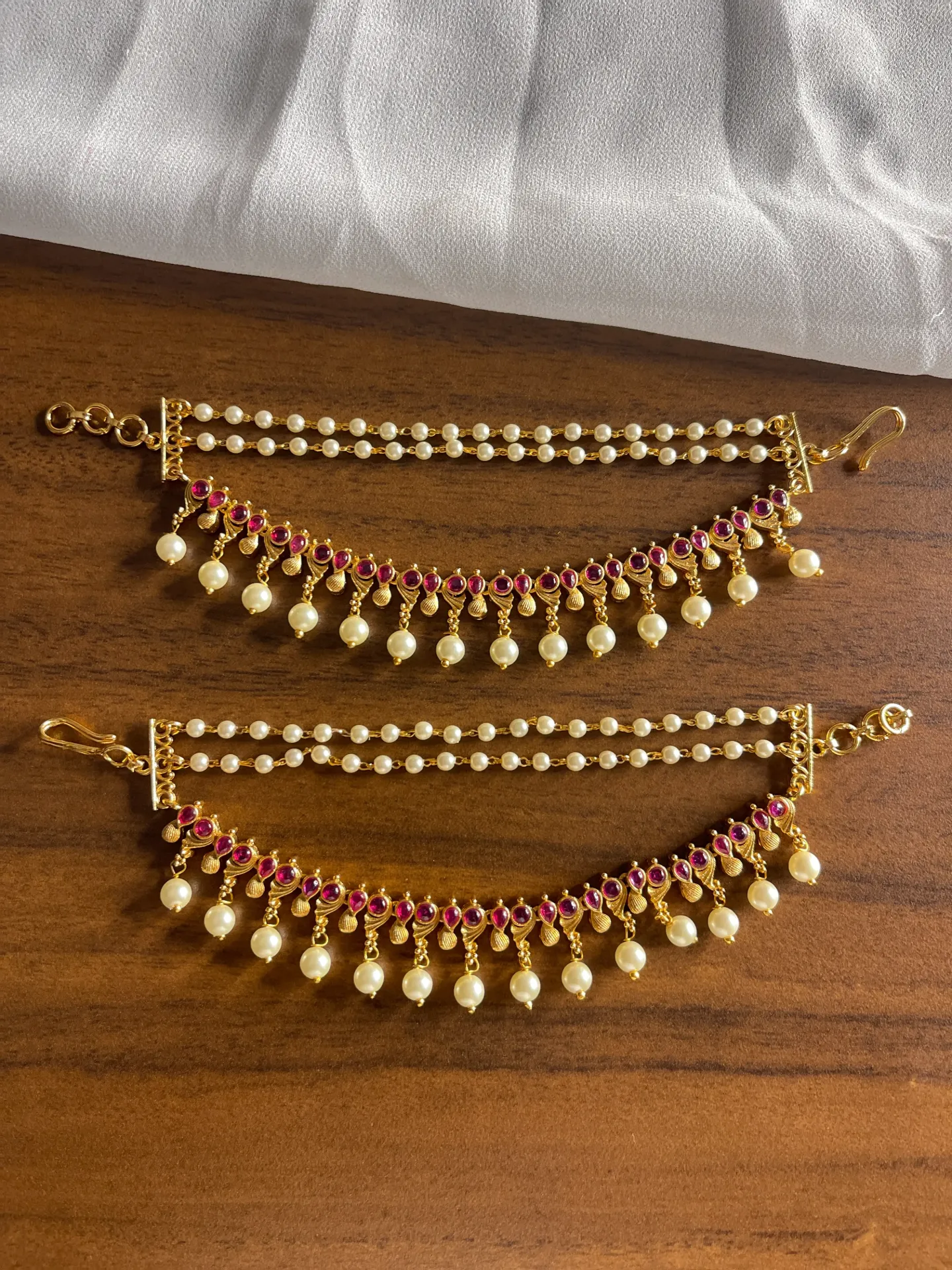 [Maatal10] Pink Stone With White Beads Maatal-M10