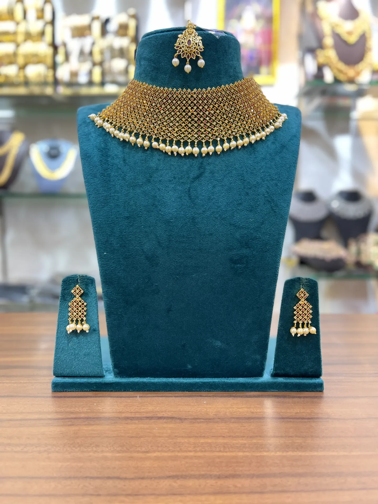 [CHK018] Luxury White Beads Choker Set-CHK018