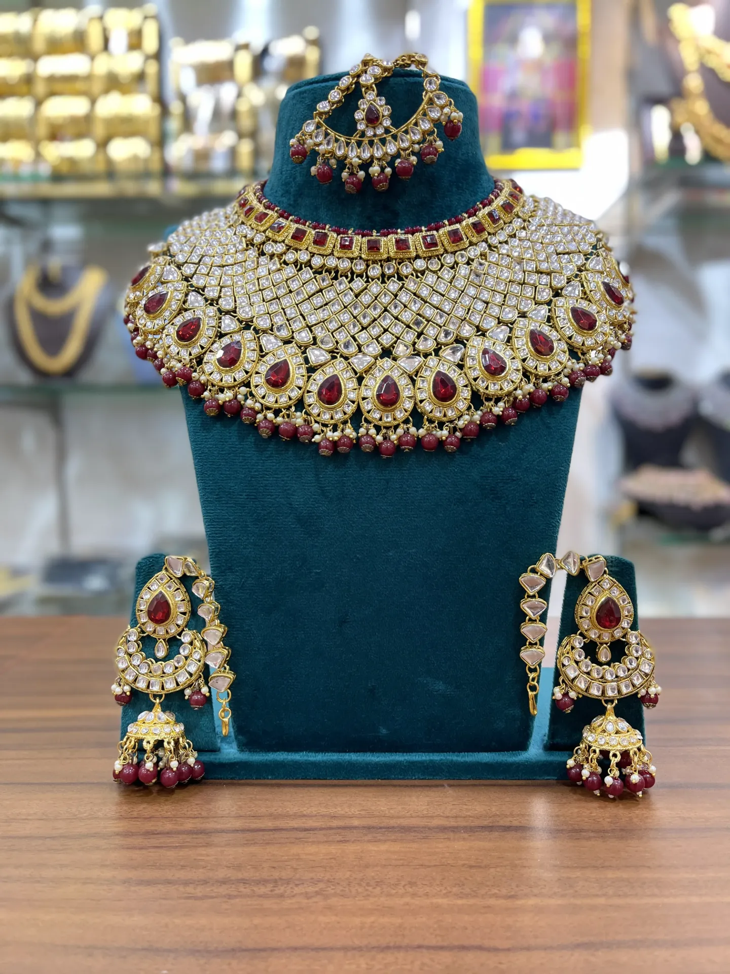 [CHK036] Bridal Choker Set With Tikka And Earings-CHK036