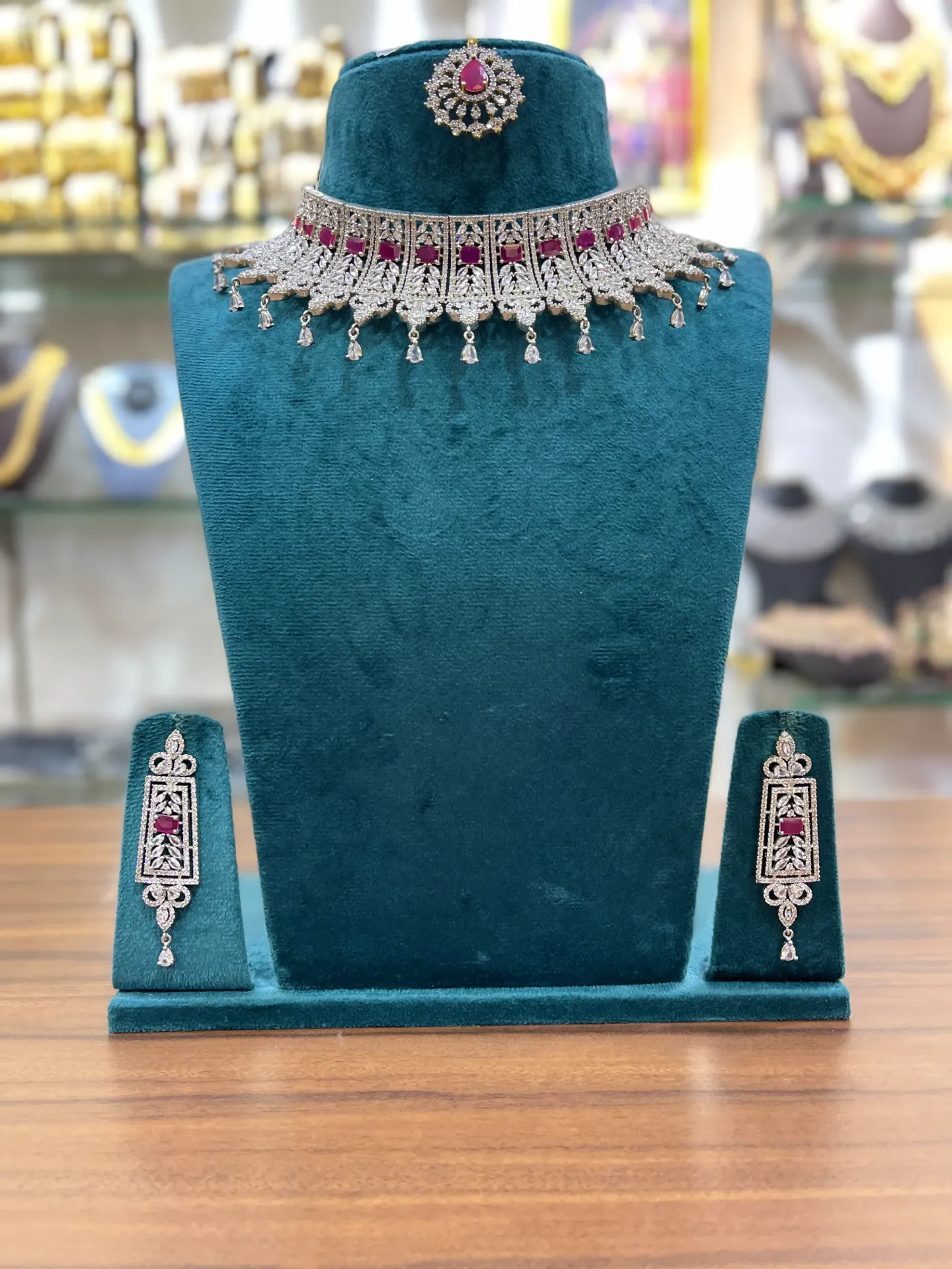 [CHK042] White Stone Choker Set -CHK042