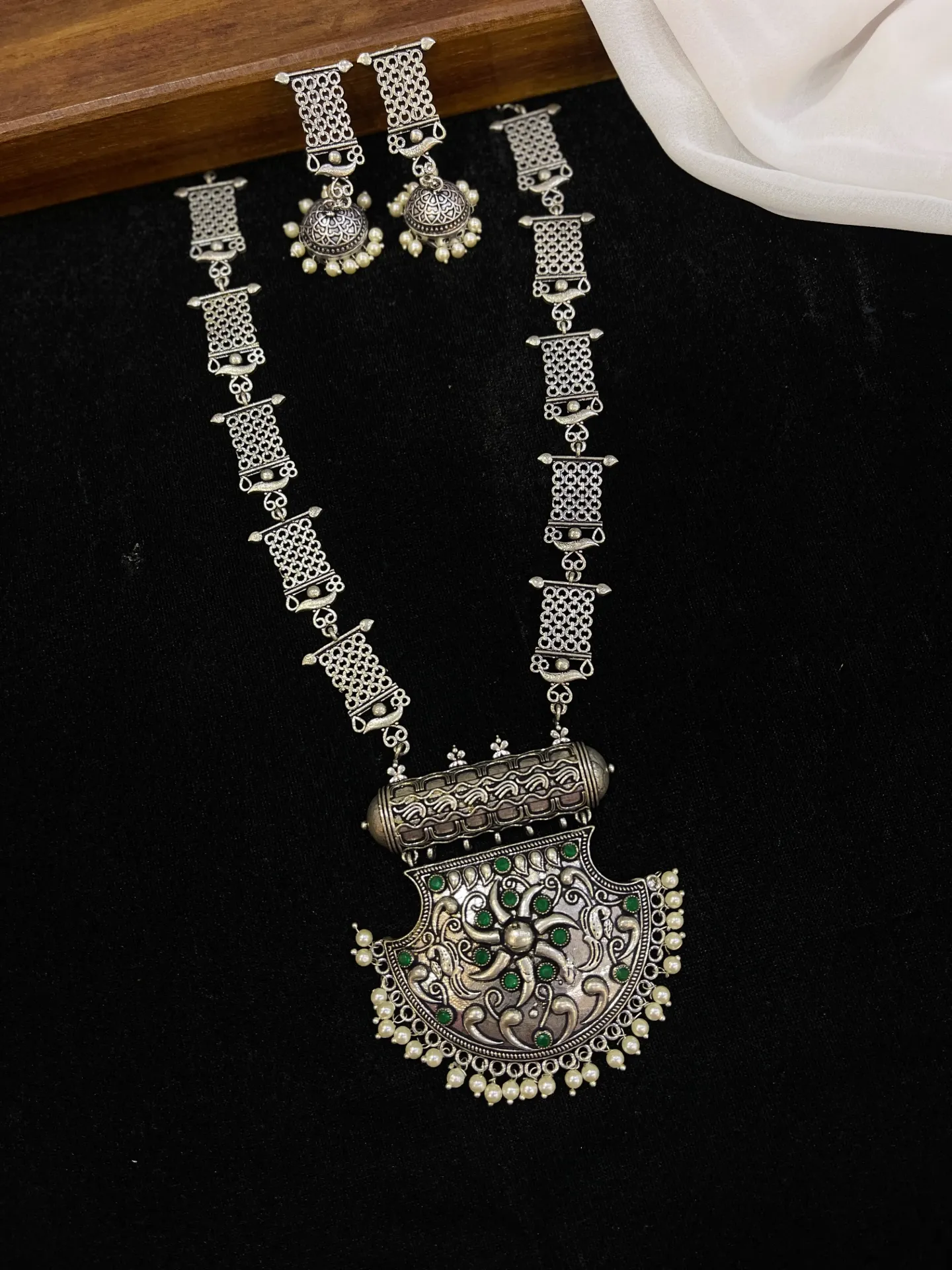 [Necklace12] Oxi Locket Necklace With Earrings-N12