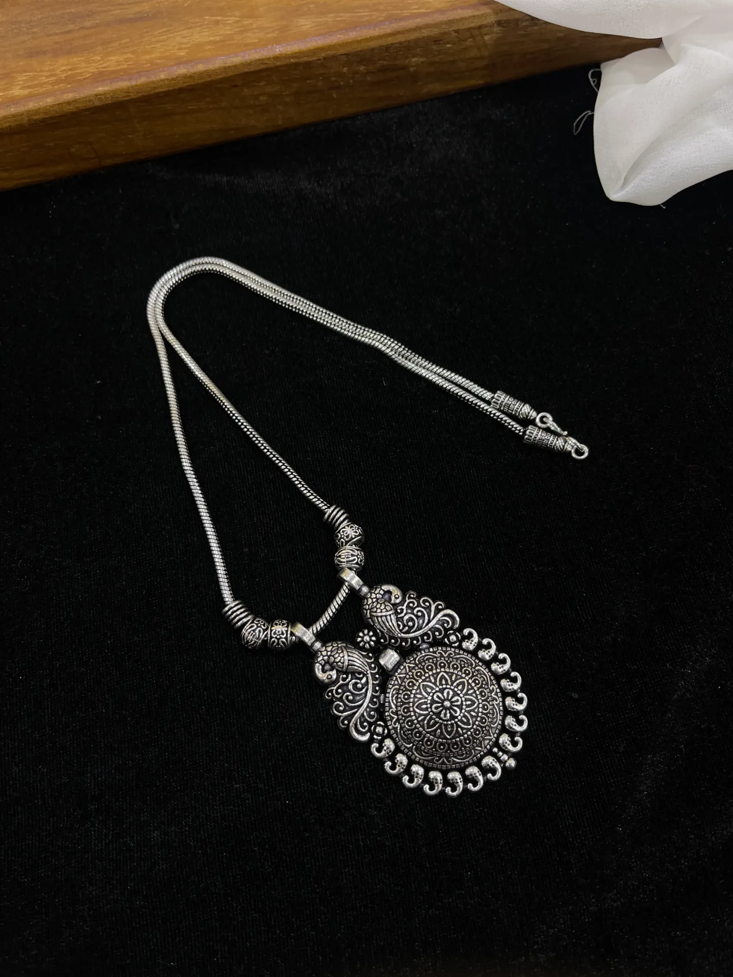 Peacock Design Oxidised Necklace -N24