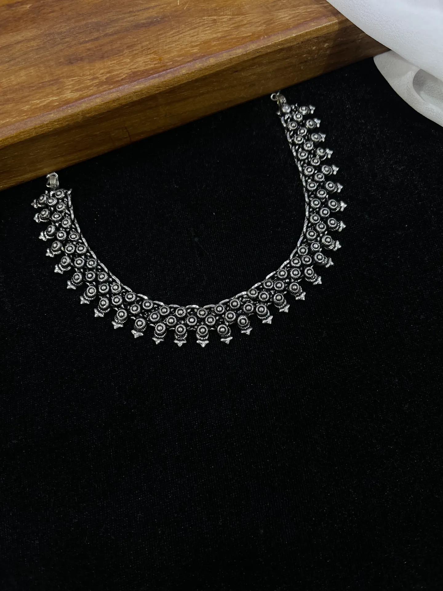 [Necklace25] Black Antique Oxidised Necklace -N25