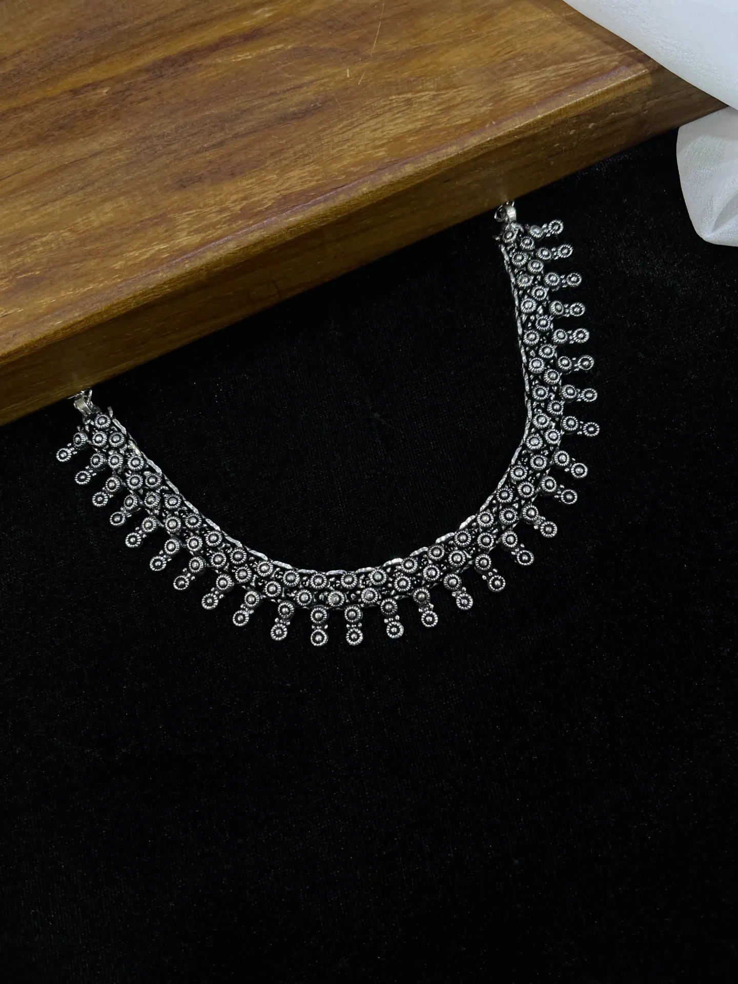 [Necklace27] Silver Oxidised Necklace-N27