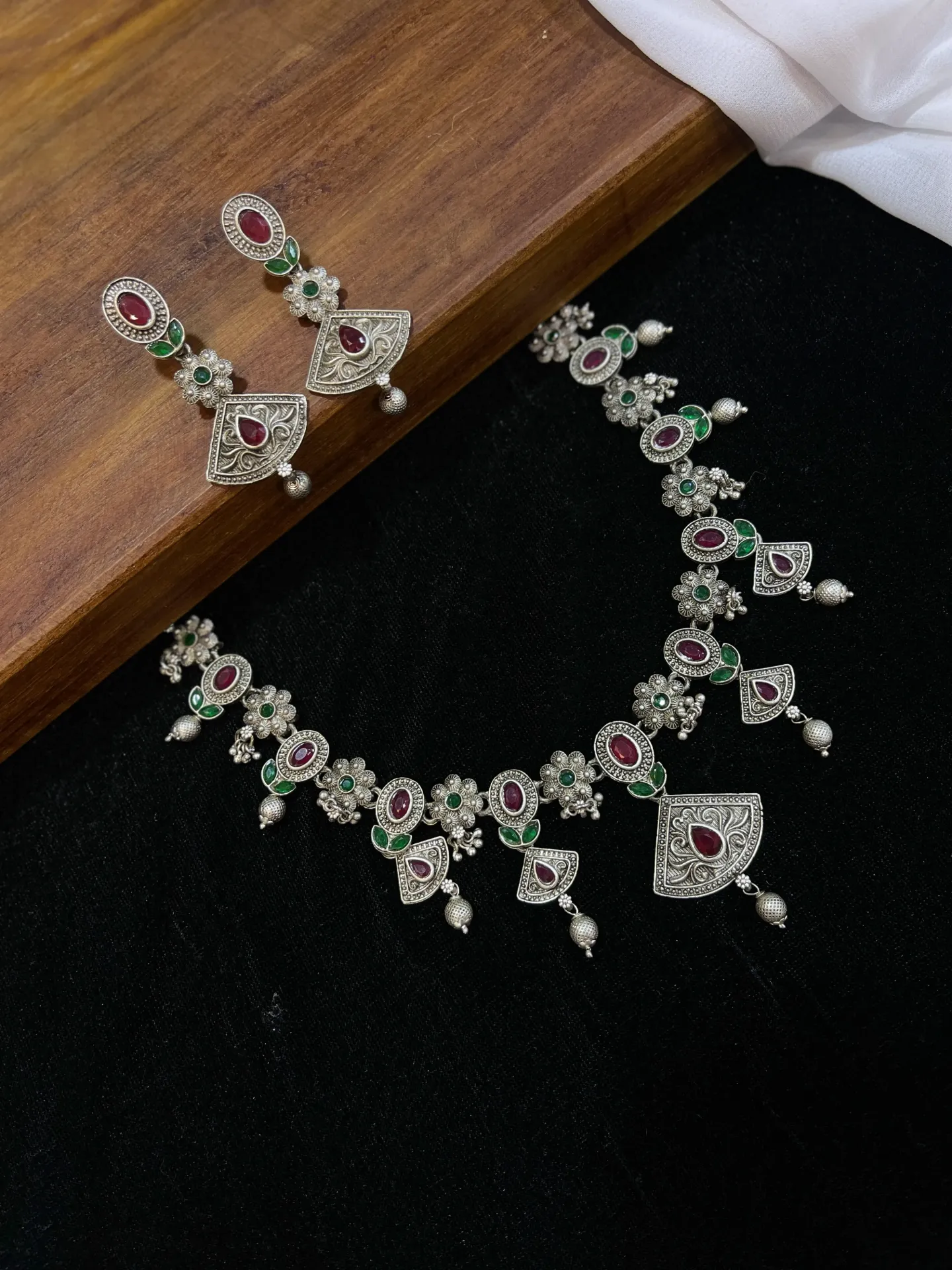 [Necklace41] Multi Color Oxidised Necklace -N41