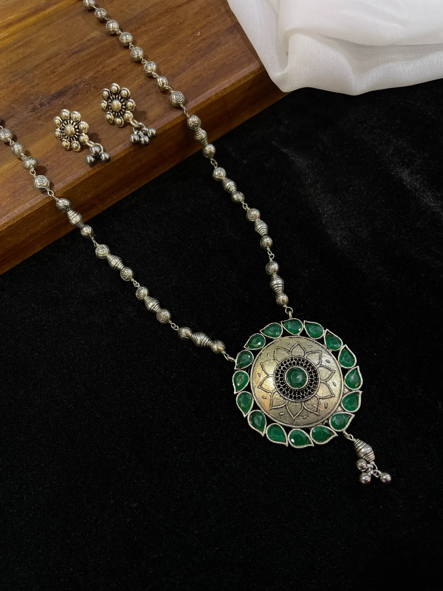 Floral Design Oxidised Necklace -N44