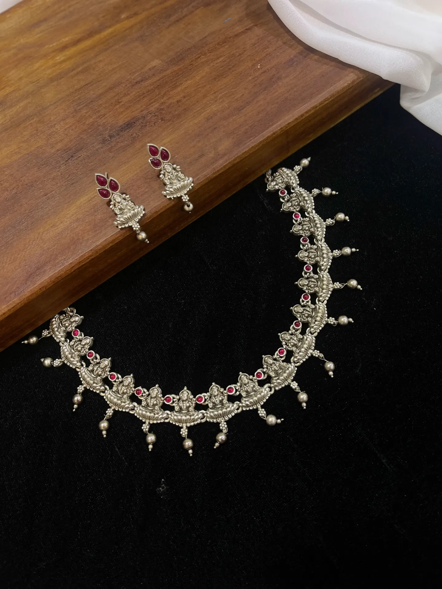 [Necklace48] Temple Design Oxidised Necklace -N48